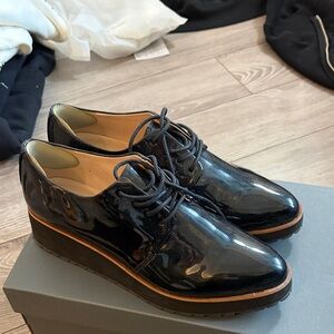 Aldo Glossy Black Oxford Shoes
